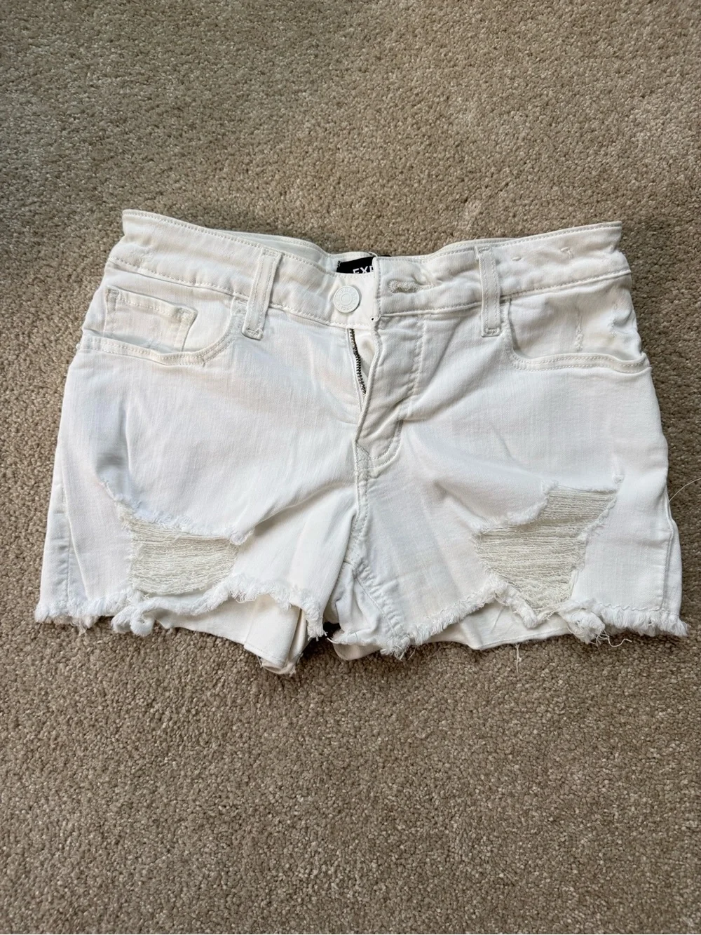 Express white Distressed Women's Denim Shorts
